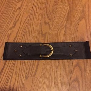 Black buckle elastic band belt